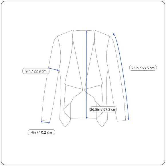 Generation Love Black Draped Open Front Jacket W/ Leather Quilted Sleeves - New - Picture 8 of 8